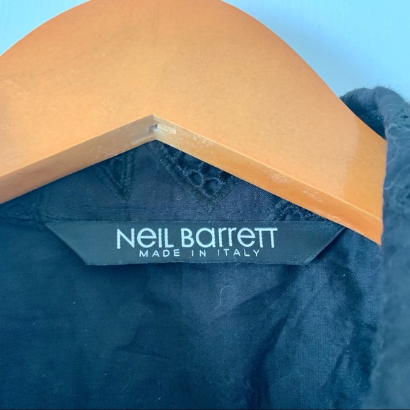 NEIL BARRETT Black Cotton Lace Tunic Top - S - Picture 6 of 16